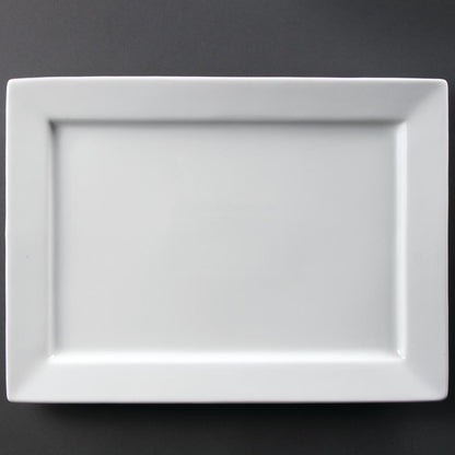 Olympia Whiteware Wide Rim Rectangular Platter - 400x295mm • PAS-C362