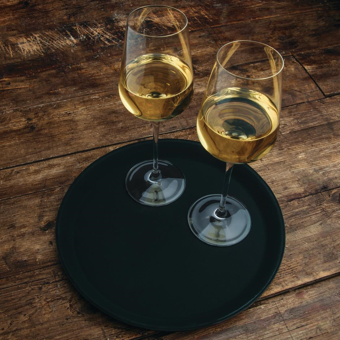 Olympia Kristallon Plastic Round Anti-Slip Bar Tray small • PAS-C556