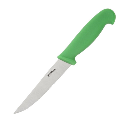 Hygiplas Serrated Vegetable Knife Green 105mm • PAS-C862