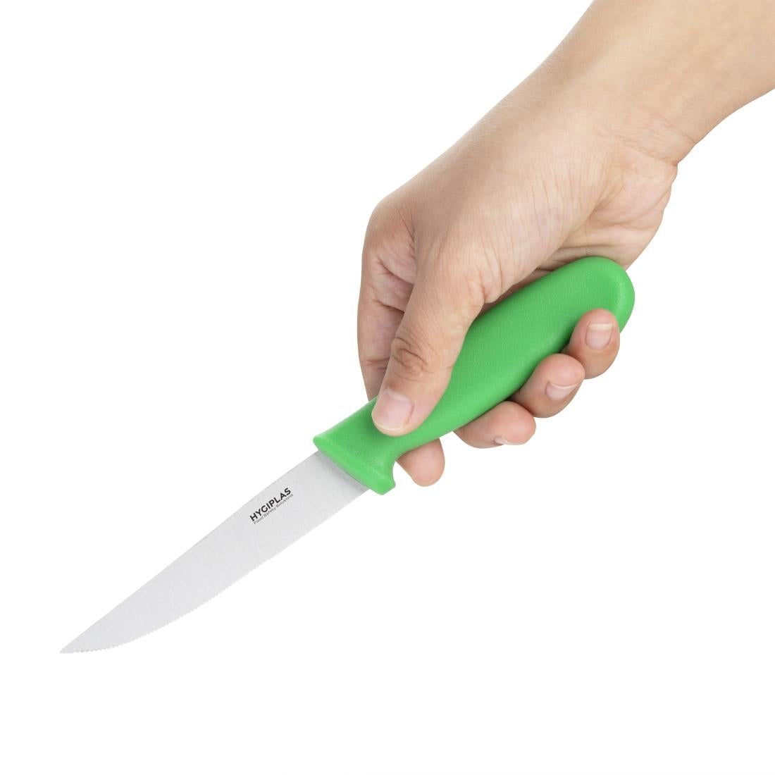 Hygiplas Serrated Vegetable Knife Green 105mm • PAS-C862