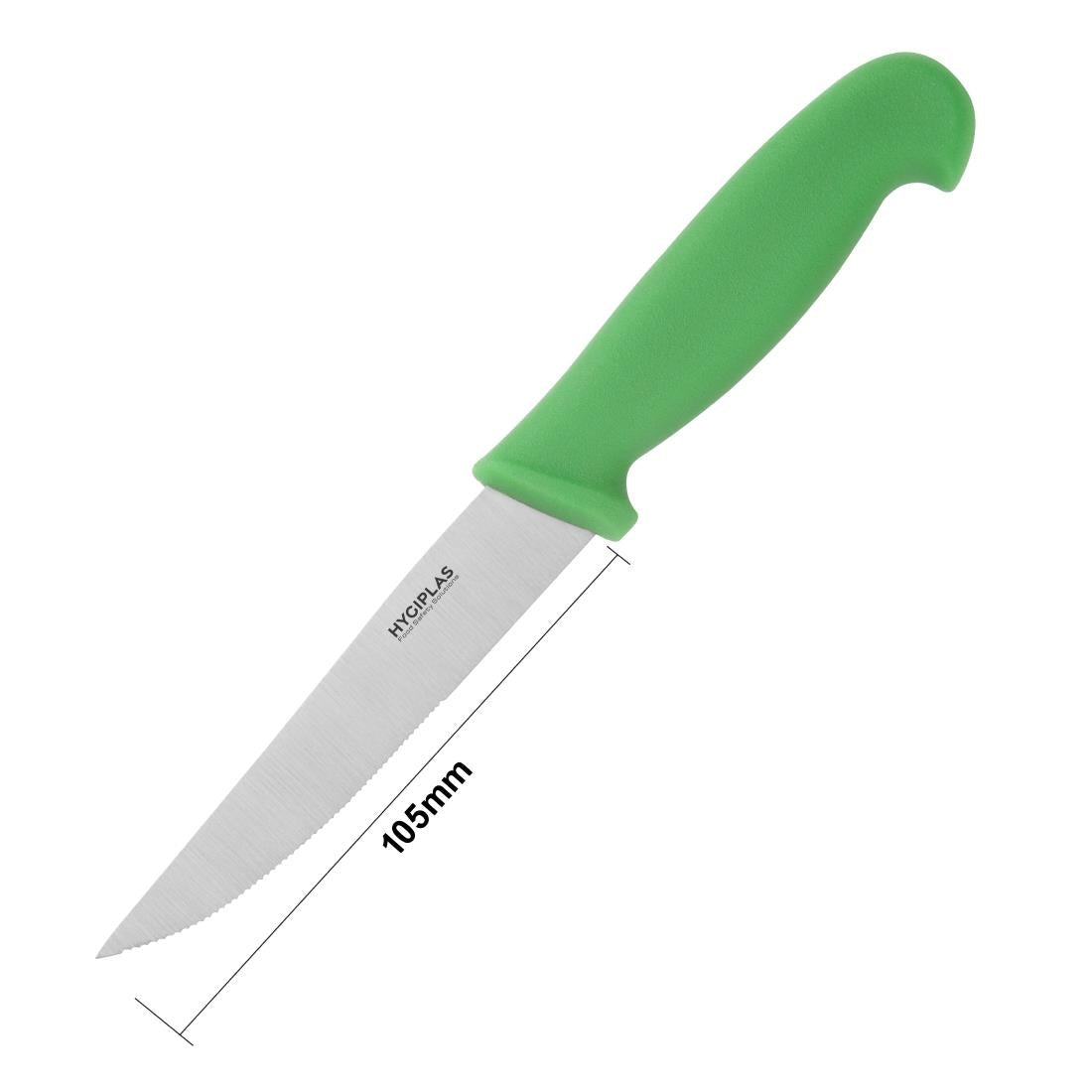 Hygiplas Serrated Vegetable Knife Green 105mm • PAS-C862