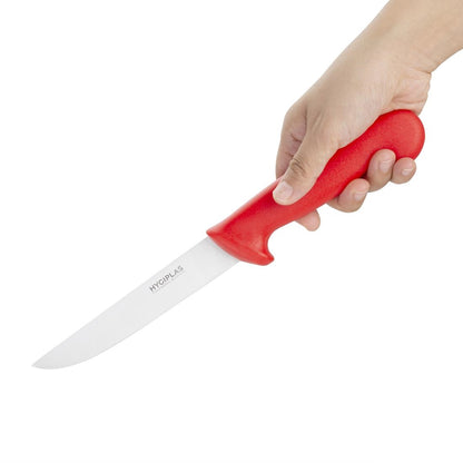 Hygiplas Stiff Blade Boning Knife Red 150mm • PAS-C890