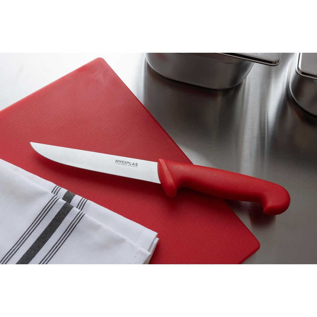 Hygiplas Stiff Blade Boning Knife Red 150mm • PAS-C890