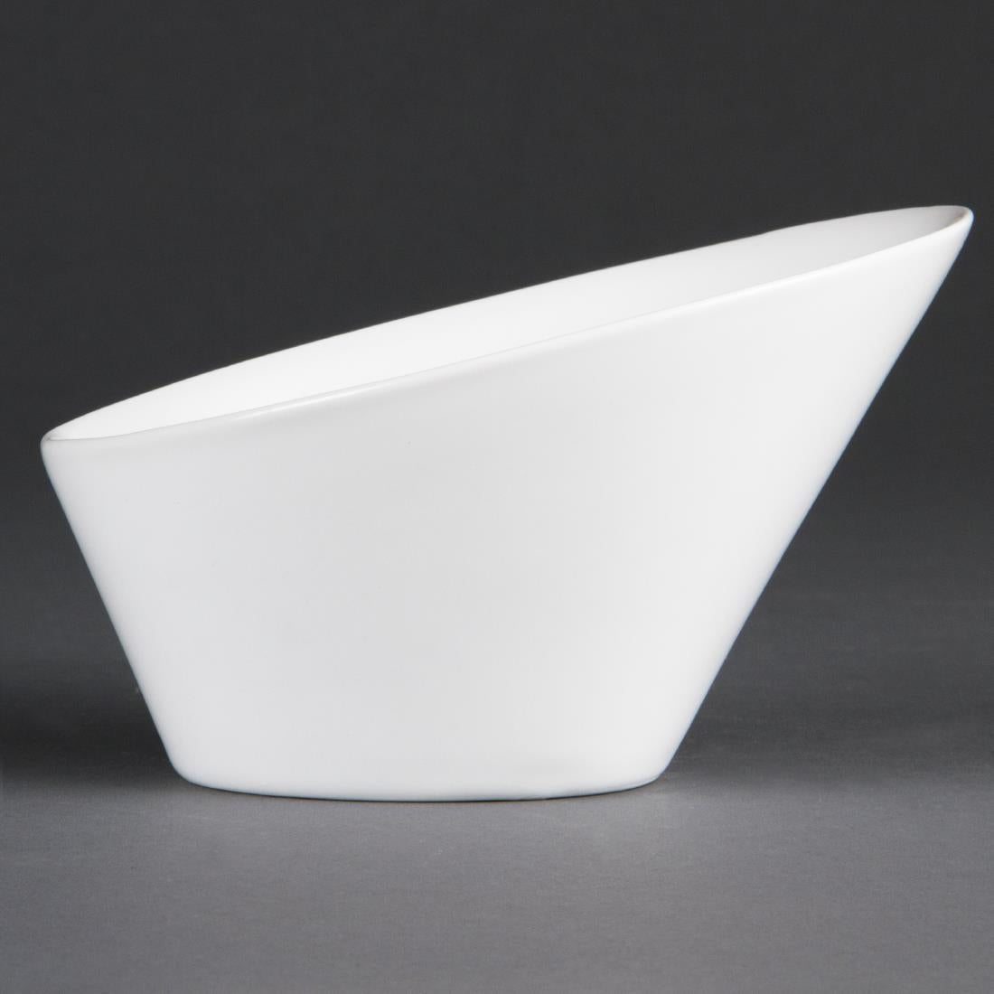 Olympia Whiteware Oval Sloping Bowls 154x 133mm 335ml (4 Pack) (Pack of 4) • PAS-CB079