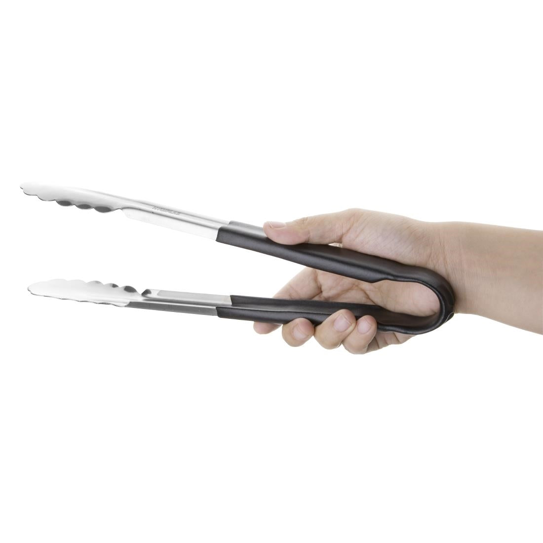 Hygiplas Colour Coded Black Serving Tongs 300mm • PAS-CB153