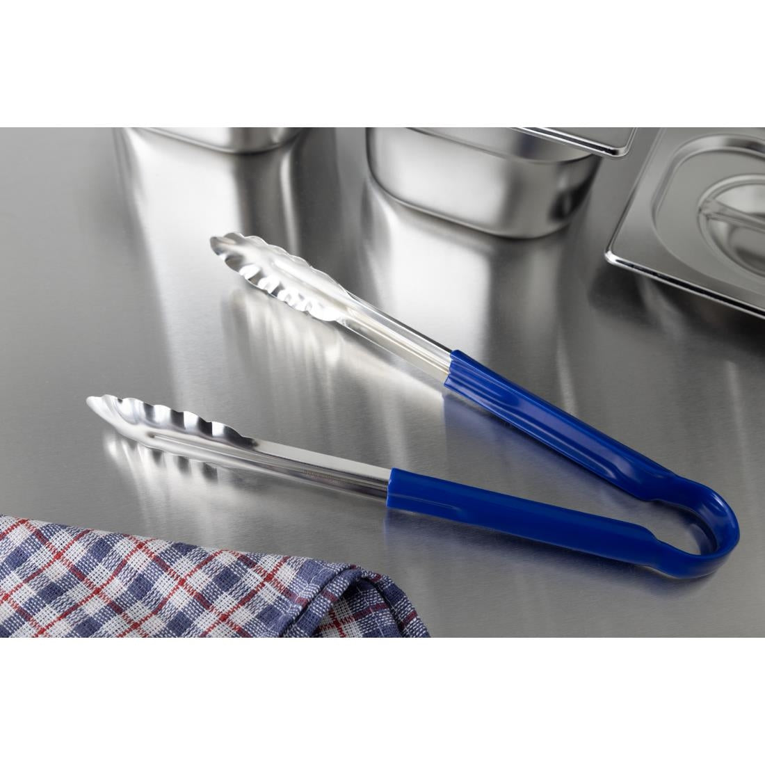 Hygiplas Colour Coded Blue Serving Tongs 300mm • PAS-CB156
