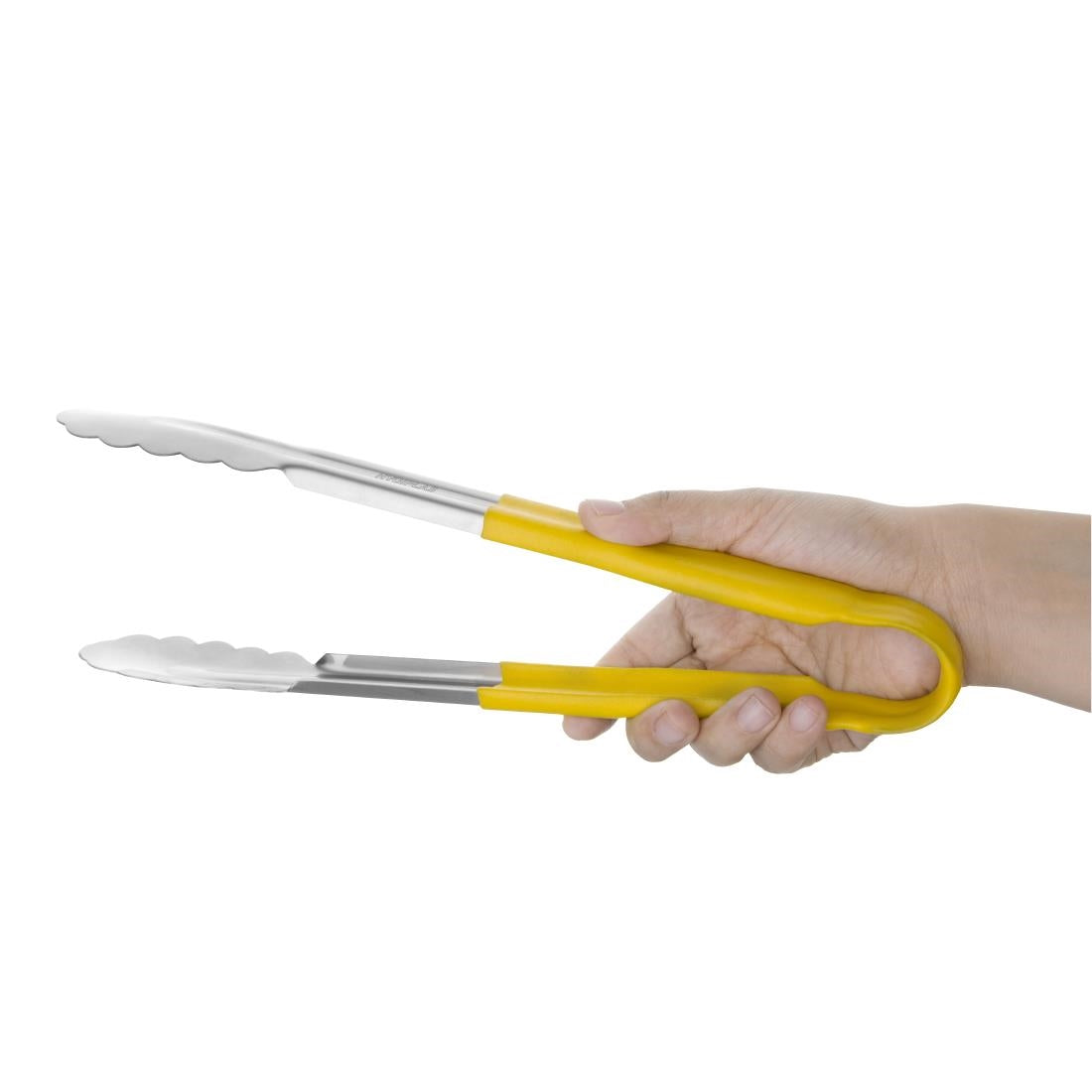 Hygiplas Colour Coded Yellow Serving Tongs 300mm • PAS-CB157