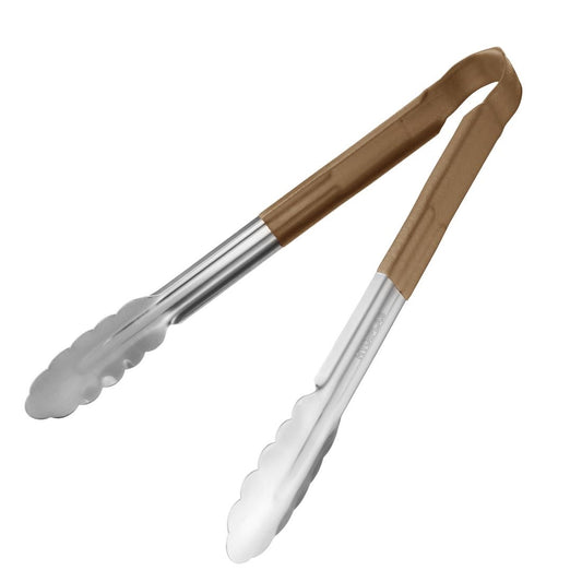 Hygiplas Colour Coded Brown Serving Tongs 300mm • PAS-CB158
