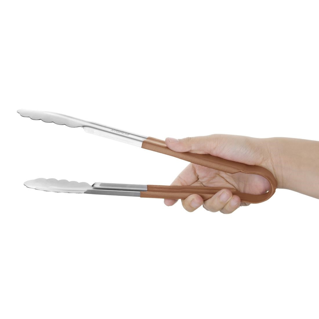 Hygiplas Colour Coded Brown Serving Tongs 300mm • PAS-CB158