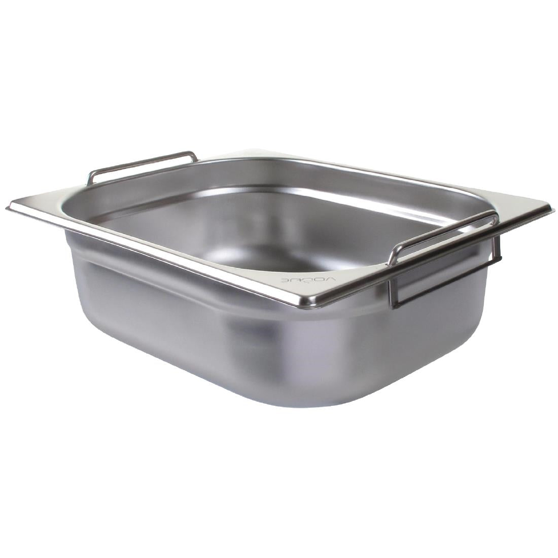 Vogue Stainless Steel 1/2 Gastronorm Tray with Handles 100mm • PAS-CB183-A