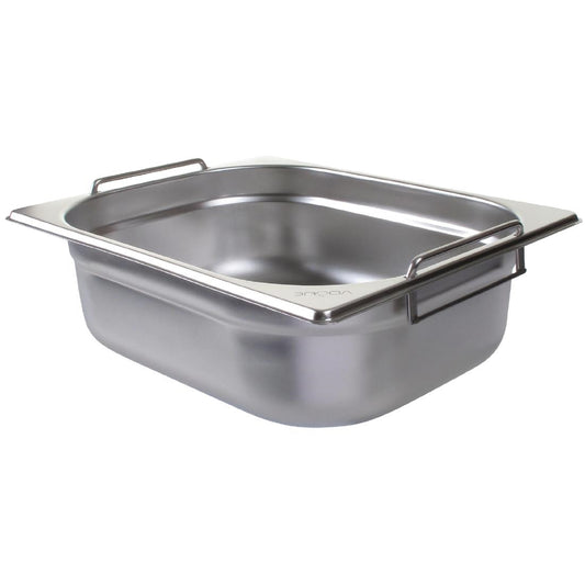 Vogue Stainless Steel 1/2 Gastronorm Tray with Handles 100mm • PAS-CB183-A