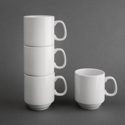 Olympia Whiteware Stacking Mugs 285ml (12 Pack) (Pack of 12) • PAS-CB461