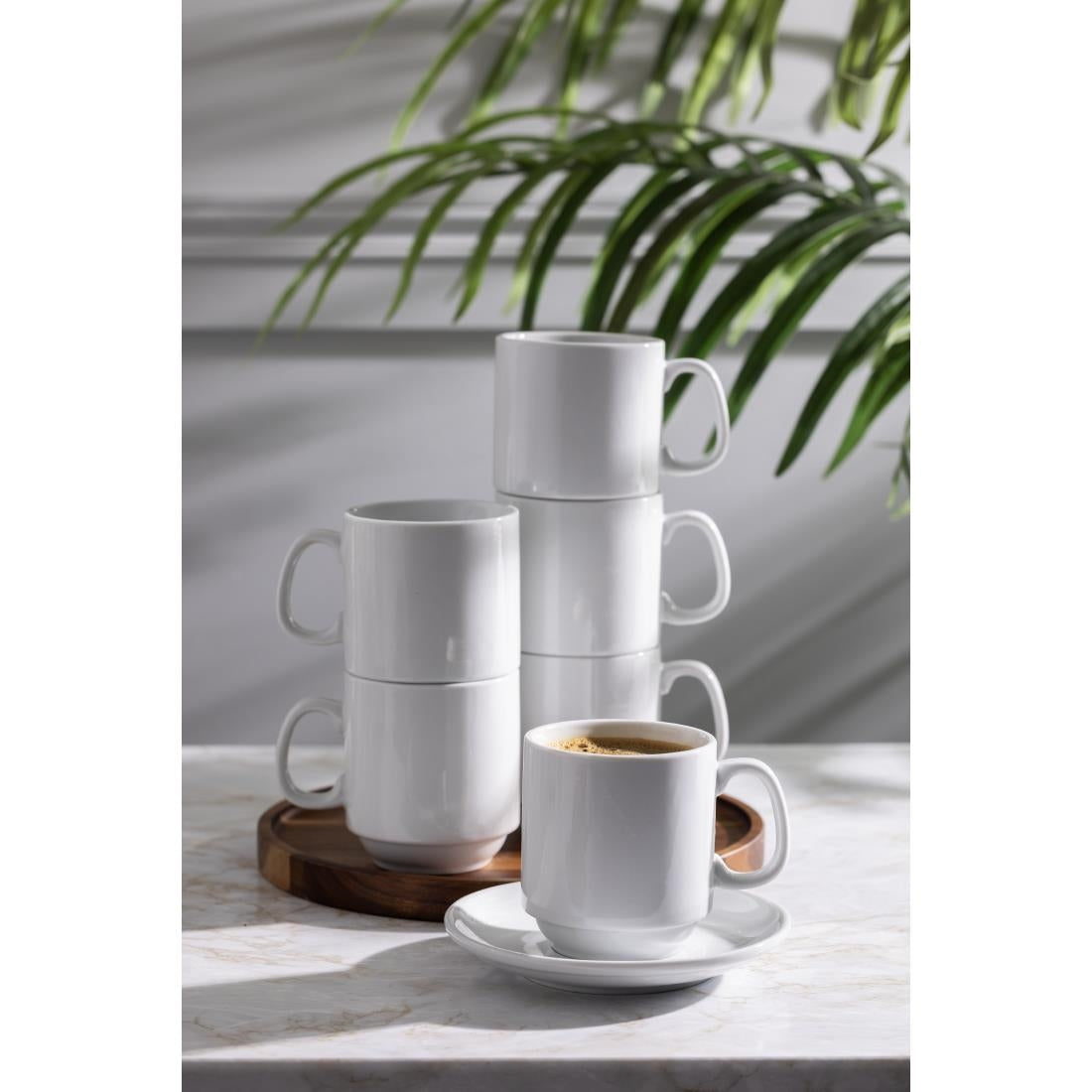 Olympia Whiteware Stacking Mugs 285ml (12 Pack) (Pack of 12) • PAS-CB461