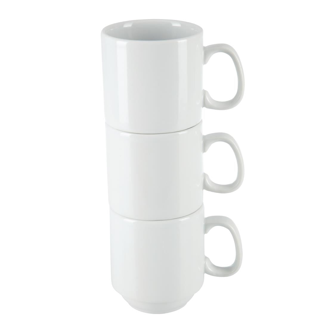 Olympia Whiteware Stacking Mugs 285ml (12 Pack) (Pack of 12) • PAS-CB461