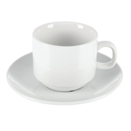 Olympia Whiteware Stacking Tea Cups 7oz 200ml (12 Pack) (Pack of 12) • PAS-CB467