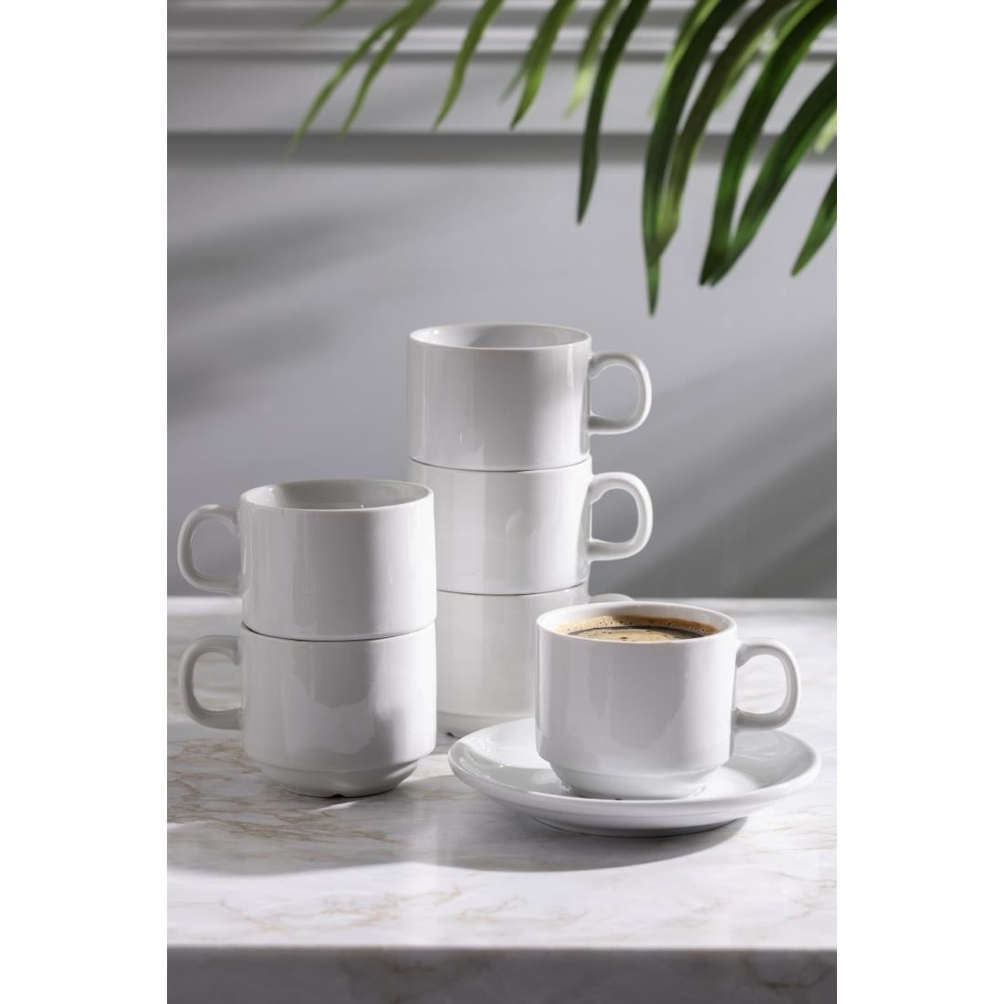 "Olympia Whiteware Tea Saucer (fits CB467) (12 Pack)" (Pack quantity: 12) • PAS-CB468