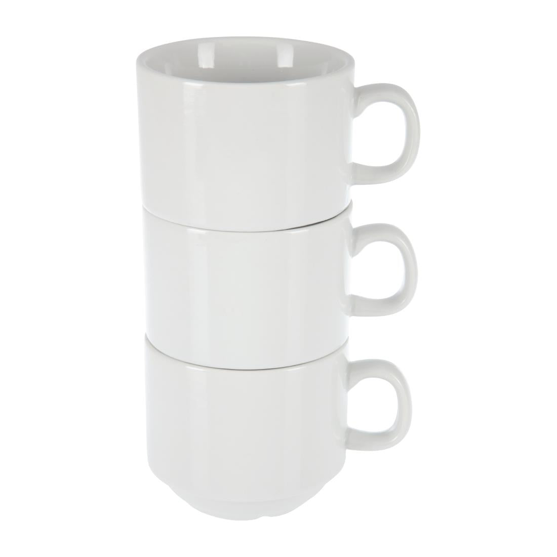 Olympia Whiteware Teacup Stackable - 200ml 6.76fl oz (12 Pack) (Capacity: 200ml | Pack Quantity: 12) • PAS-CB467