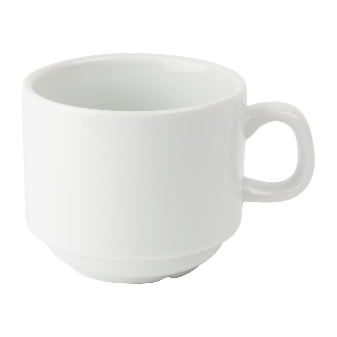 Olympia Whiteware Stacking Tea Cups 7oz 200ml (12 Pack) (Pack of 12) • PAS-CB467