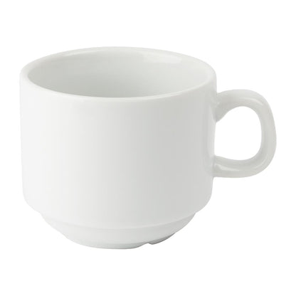 Olympia Whiteware Stacking Tea Cups 7oz 200ml (12 Pack) (Pack of 12) • PAS-CB467