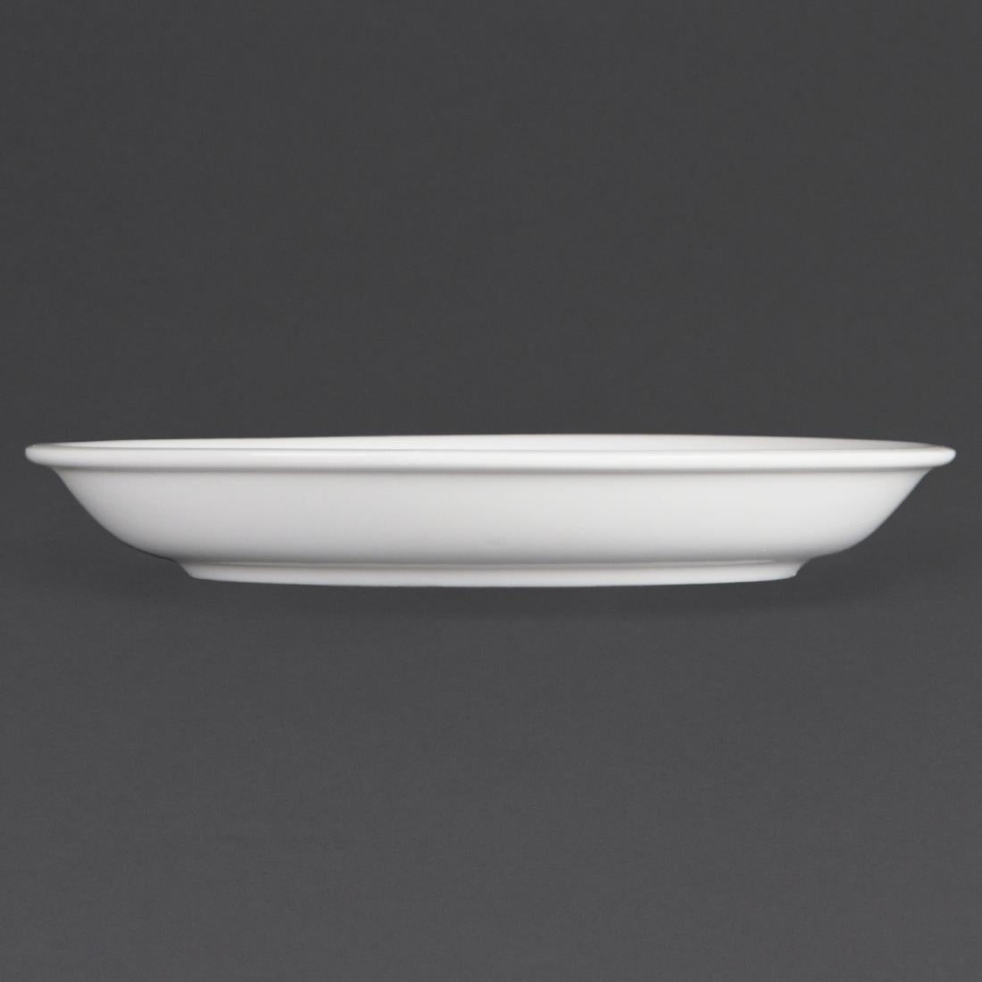 Olympia Whiteware Cappuccino Saucer (Fits CB469) - 200ml 7fl oz (12 Pack) (Fits cup CB469. Pack Quantity: 12. Edge-Chip Warranty) • PAS-CB470