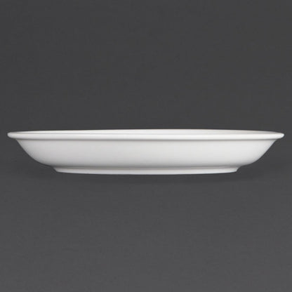 Olympia Whiteware Cappuccino Saucer (Fits CB469) - 200ml 7fl oz (12 Pack) (Fits cup CB469. Pack Quantity: 12. Edge-Chip Warranty) • PAS-CB470