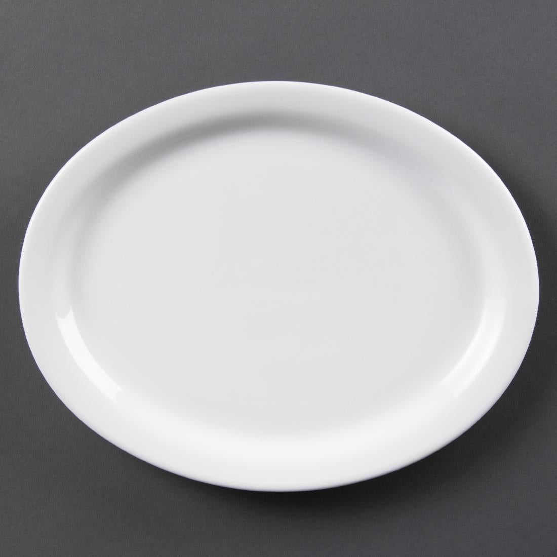 Olympia Whiteware Oval Plate/Platter - 250mm (6 Pack) (250 x 200mm / 10" x 8". Pack quantity: 6) • PAS-CB477