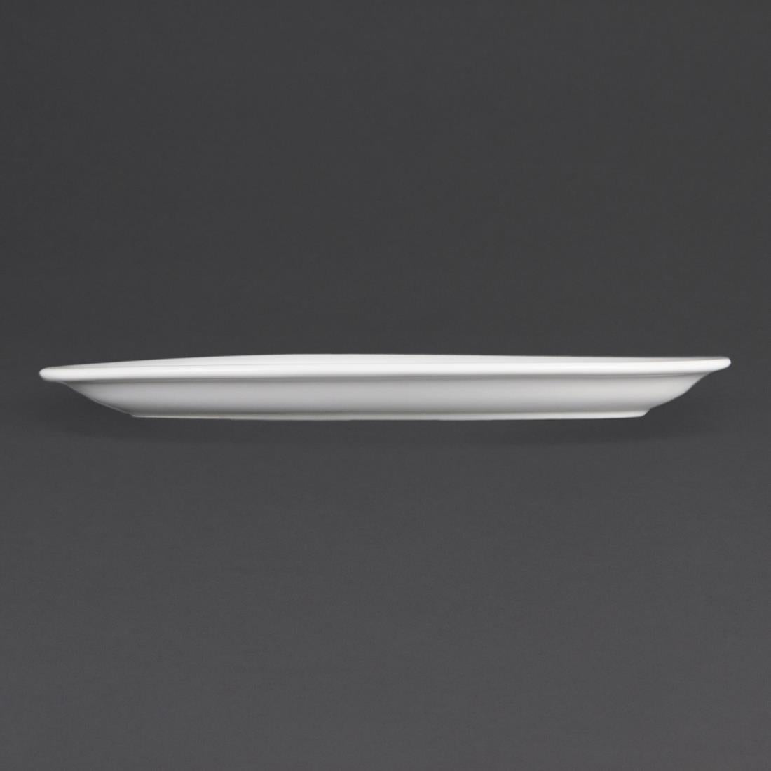 Olympia Whiteware Oval Plate/Platter - 250mm (6 Pack) (250 x 200mm / 10" x 8". Pack quantity: 6) • PAS-CB477