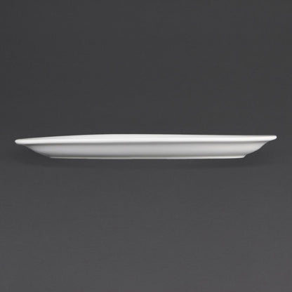 Olympia Whiteware Oval Plate/Platter - 250mm (6 Pack) (250 x 200mm / 10" x 8". Pack quantity: 6) • PAS-CB477