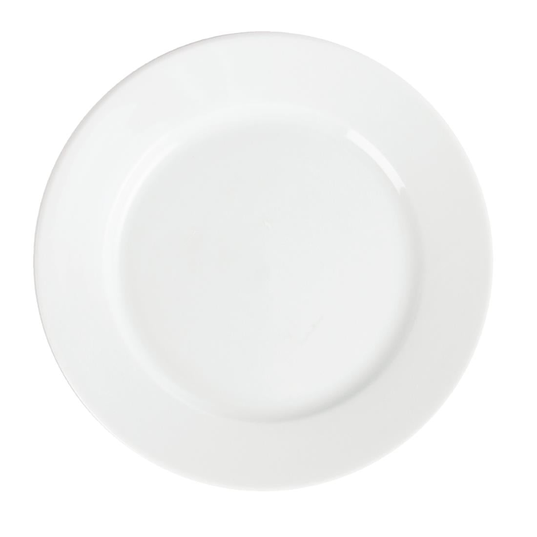 Olympia Whiteware Wide Rimmed Plate - 200mm (12 Pack) (202(Ø)mm | Pack Quantity: 12) • PAS-CB479