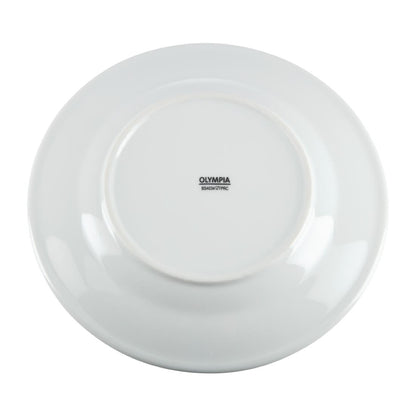Olympia Whiteware Wide Rimmed Plate - 200mm (12 Pack) (202(Ø)mm | Pack Quantity: 12) • PAS-CB479