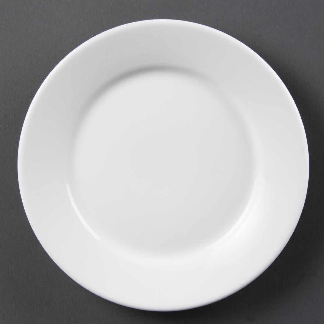 Olympia Whiteware Wide Rimmed Plate - 230mm (12 Pack) (230mm. Pack quantity: 12) • PAS-CB480