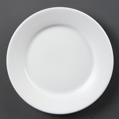 Olympia Whiteware Wide Rimmed Plate - 230mm (12 Pack) (230mm. Pack quantity: 12) • PAS-CB480
