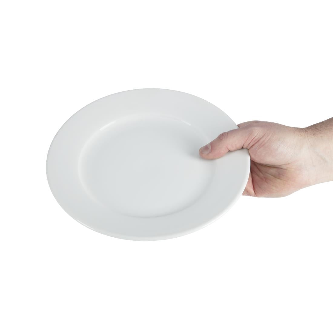 Olympia Whiteware Wide Rimmed Plate - 230mm (12 Pack) (230mm. Pack quantity: 12) • PAS-CB480