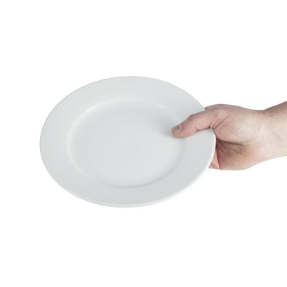 Olympia Whiteware Wide Rimmed Plate - 230mm (12 Pack) (230mm. Pack quantity: 12) • PAS-CB480
