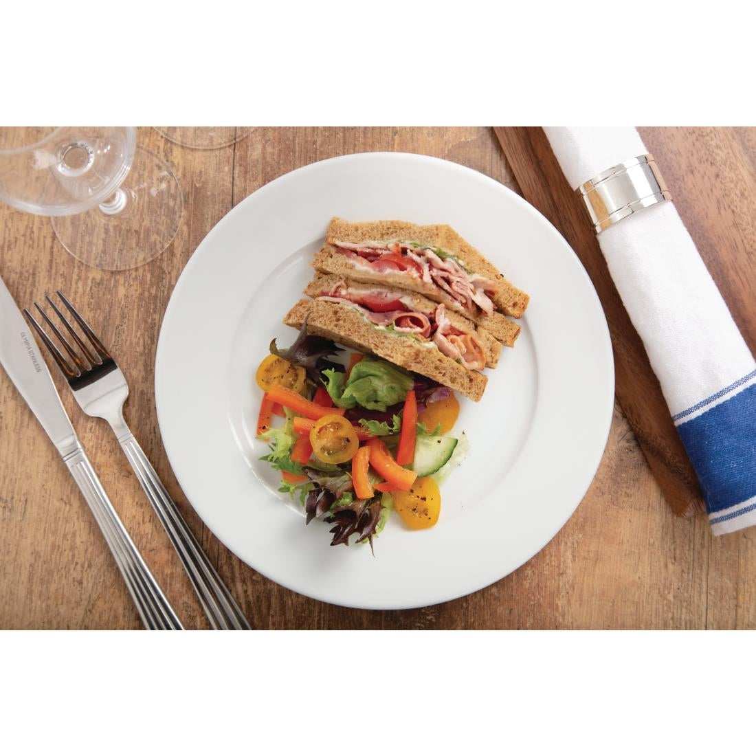 Olympia Whiteware Wide Rimmed Plates 230mm (12 Pack) (Pack of 12) • PAS-CB480