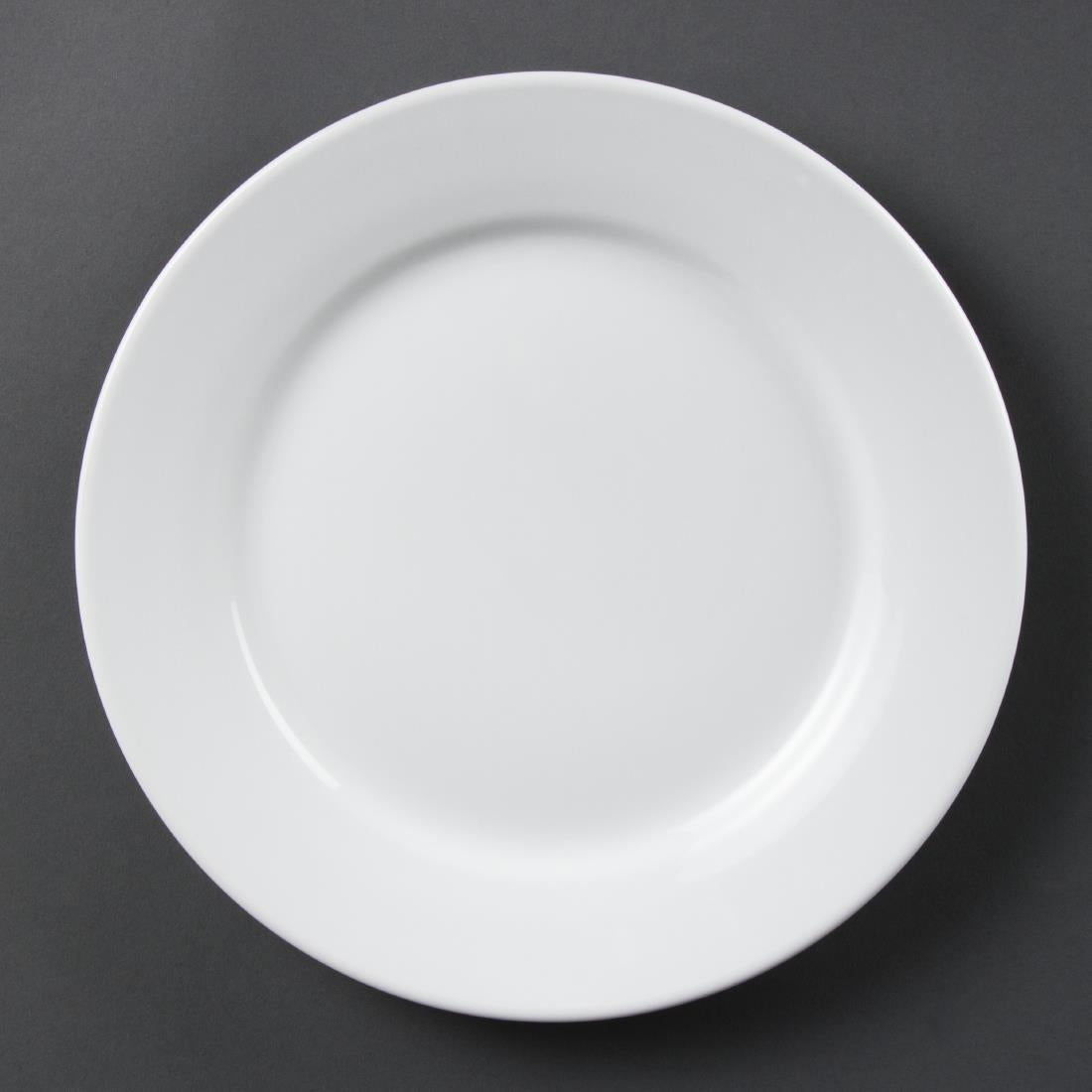 Olympia Whiteware Wide Rimmed Plates 250mm (12 Pack) (Pack of 12) • PAS-CB481