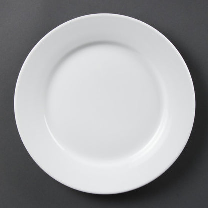 Olympia Whiteware Wide Rimmed Plates 250mm (12 Pack) (Pack of 12) • PAS-CB481