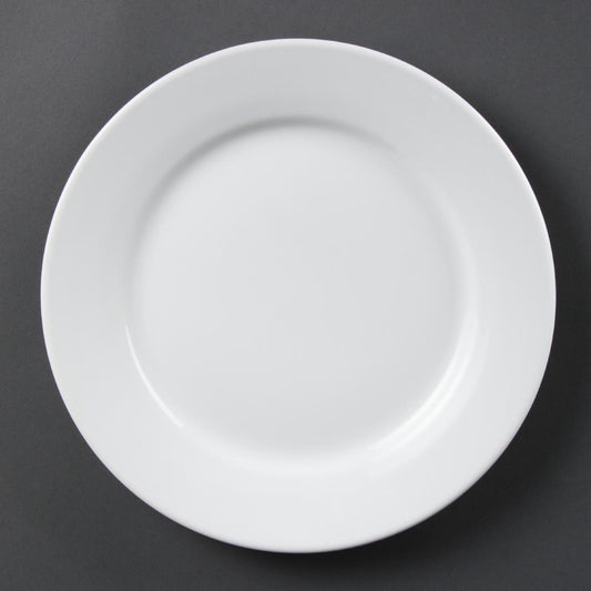 Olympia Whiteware Wide Rimmed Plates 250mm (12 Pack) (Pack of 12) • PAS-CB481