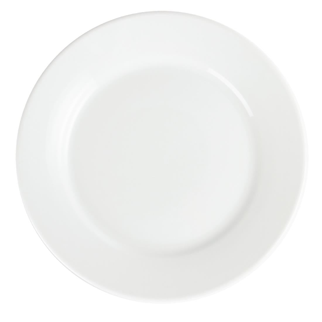 Olympia Whiteware Wide Rimmed Plate - 250m (12 Pack) (250(Ø)mm | Pack Quantity: 12) • PAS-CB481
