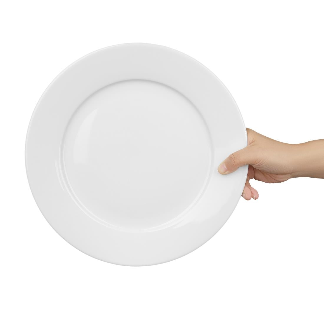 Olympia Whiteware Wide Rimmed Plates 280mm (6 Pack) (Pack of 6) • PAS-CB482