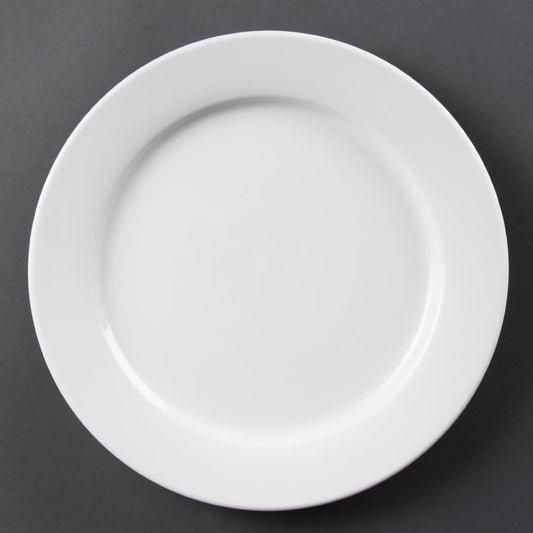 Olympia Whiteware Wide Rimmed Plates 280mm (6 Pack) (Pack of 6) • PAS-CB482