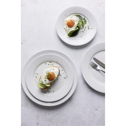 Olympia Whiteware Wide Rimmed Plates 202mm (12 Pack) (Pack of 12) • PAS-CB479