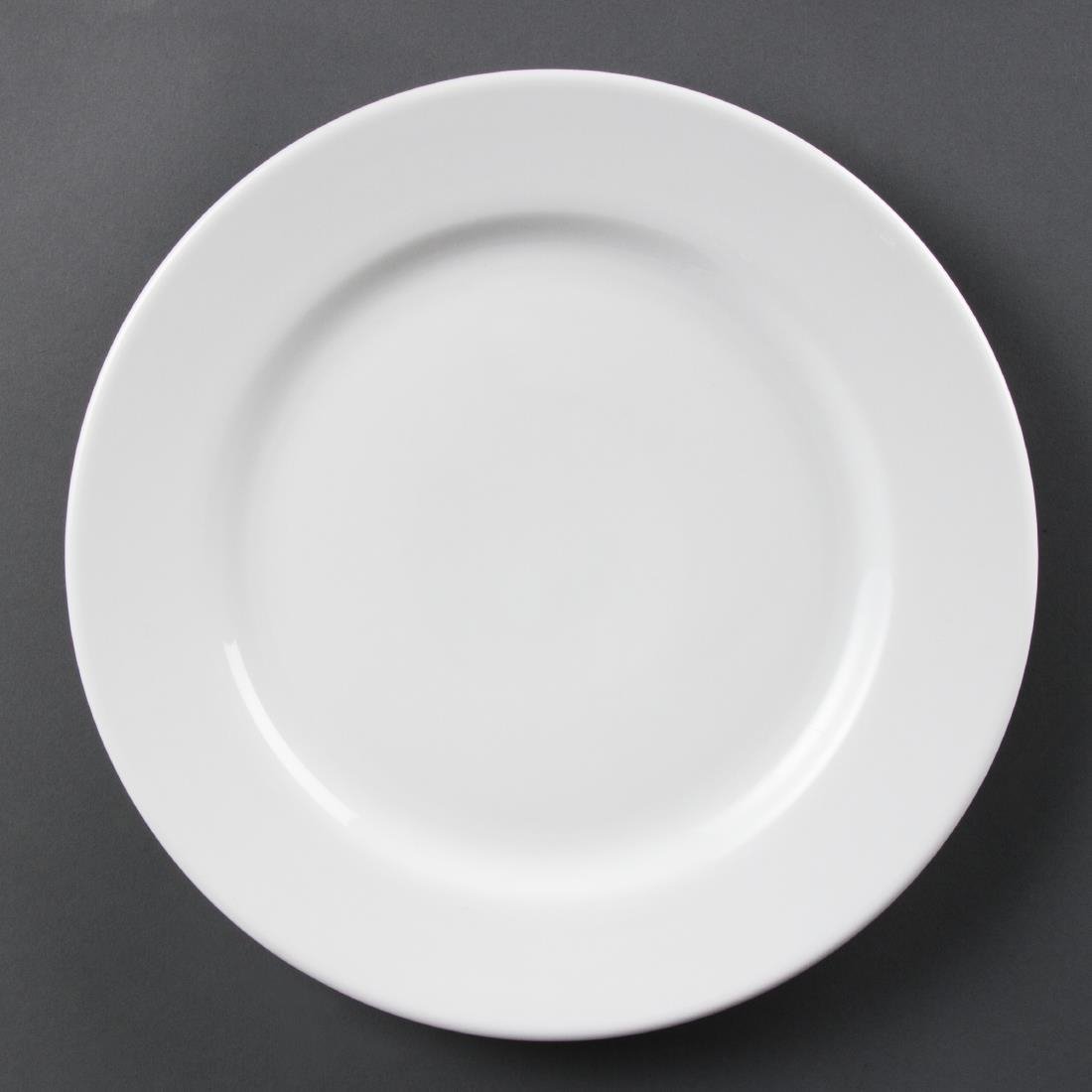 Olympia Whiteware Wide Rimmed Plates 310mm (6 Pack) (Pack of 6) • PAS-CB483