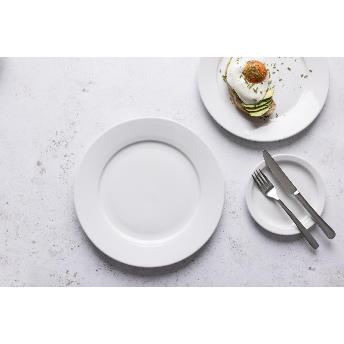 Olympia Whiteware Wide Rimmed Plates 280mm (6 Pack) (Pack of 6) • PAS-CB482