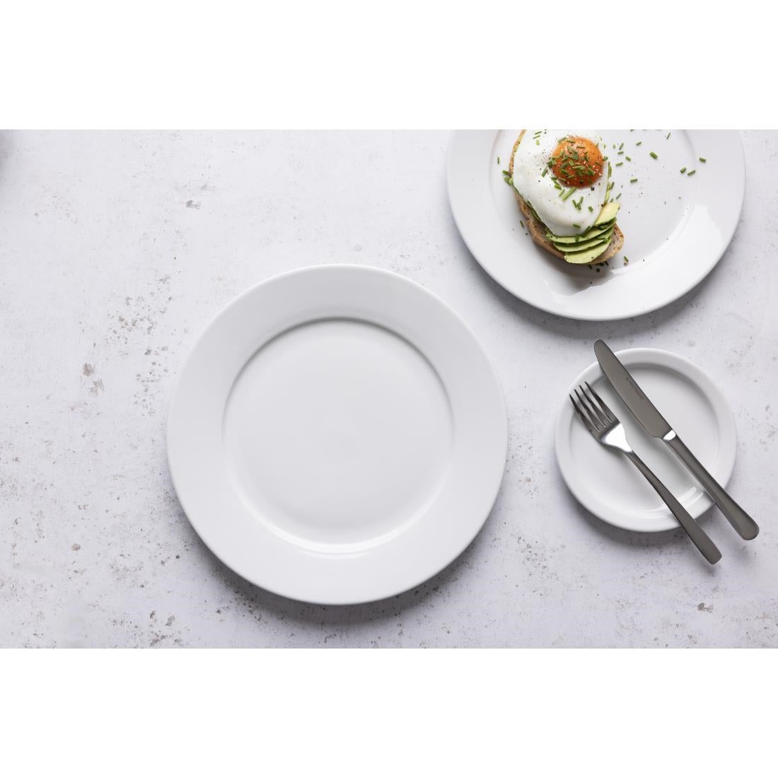 Olympia Whiteware Narrow Rimmed Plate - 150mm (12 Pack) (150(Ø)mm. Pack quantity: 12) • PAS-CB486