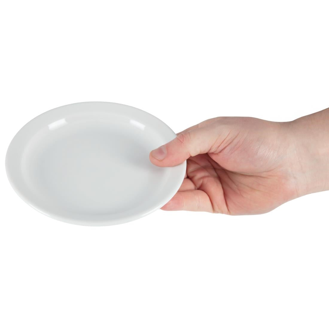 Olympia Whiteware Narrow Rimmed Plate - 150mm (12 Pack) (150(Ø)mm. Pack quantity: 12) • PAS-CB486