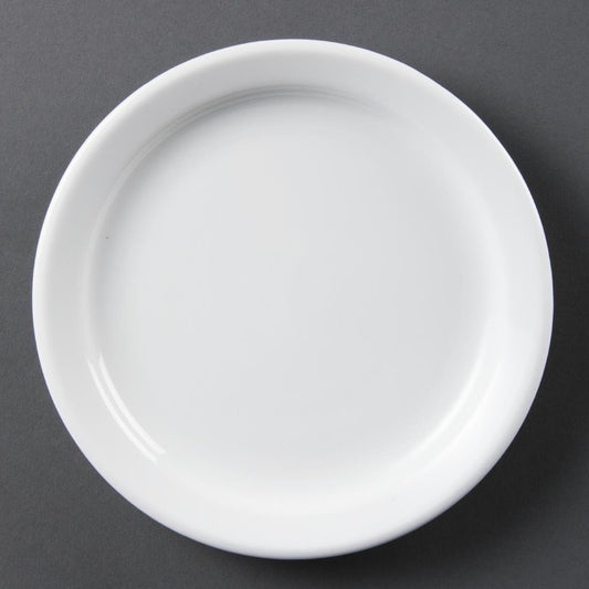 Olympia Whiteware Narrow Rimmed Plates 180mm (12 Pack) (Pack of 12) • PAS-CB487