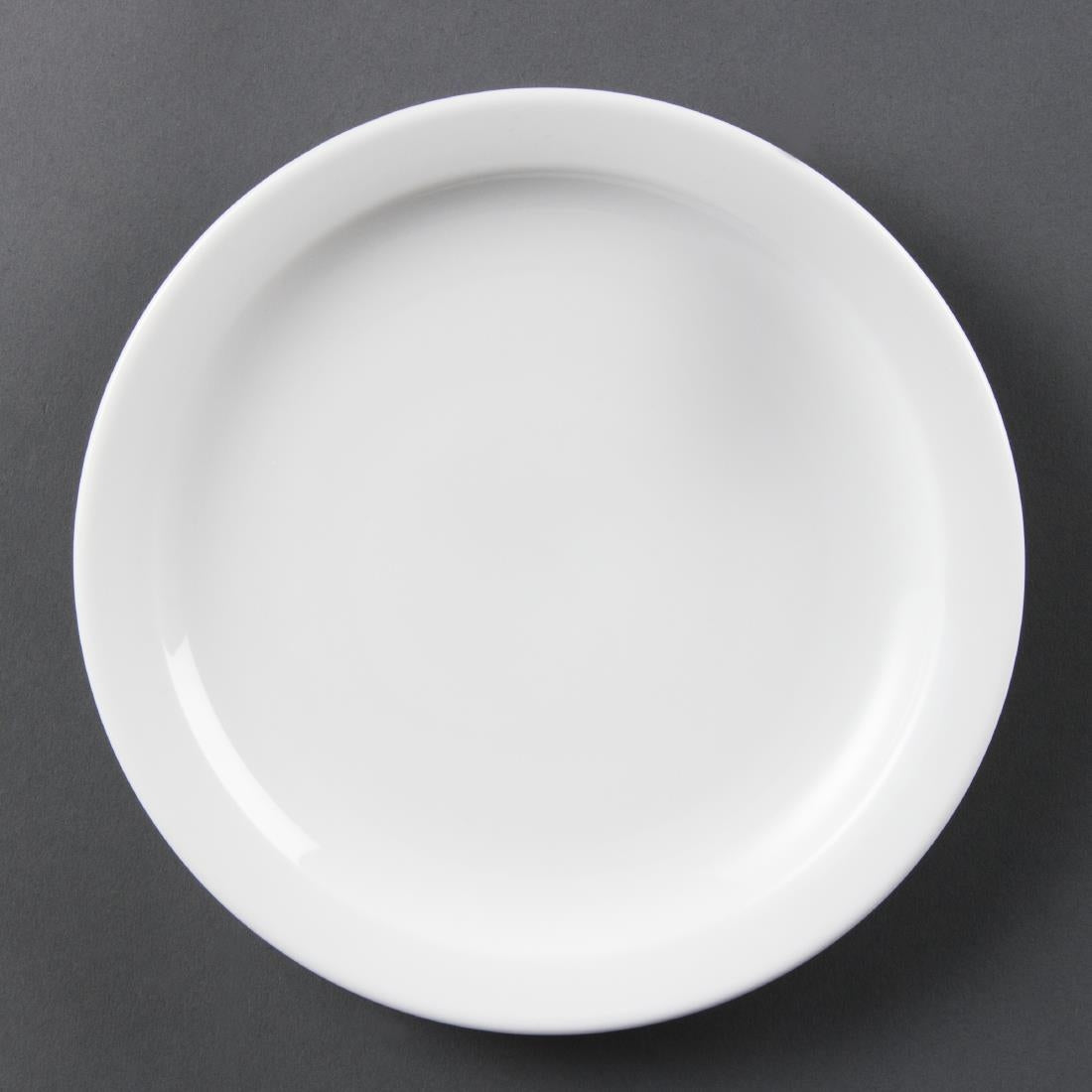 Olympia Whiteware Narrow Rimmed Plates 200mm (12 Pack) (Pack of 12) • PAS-CB488