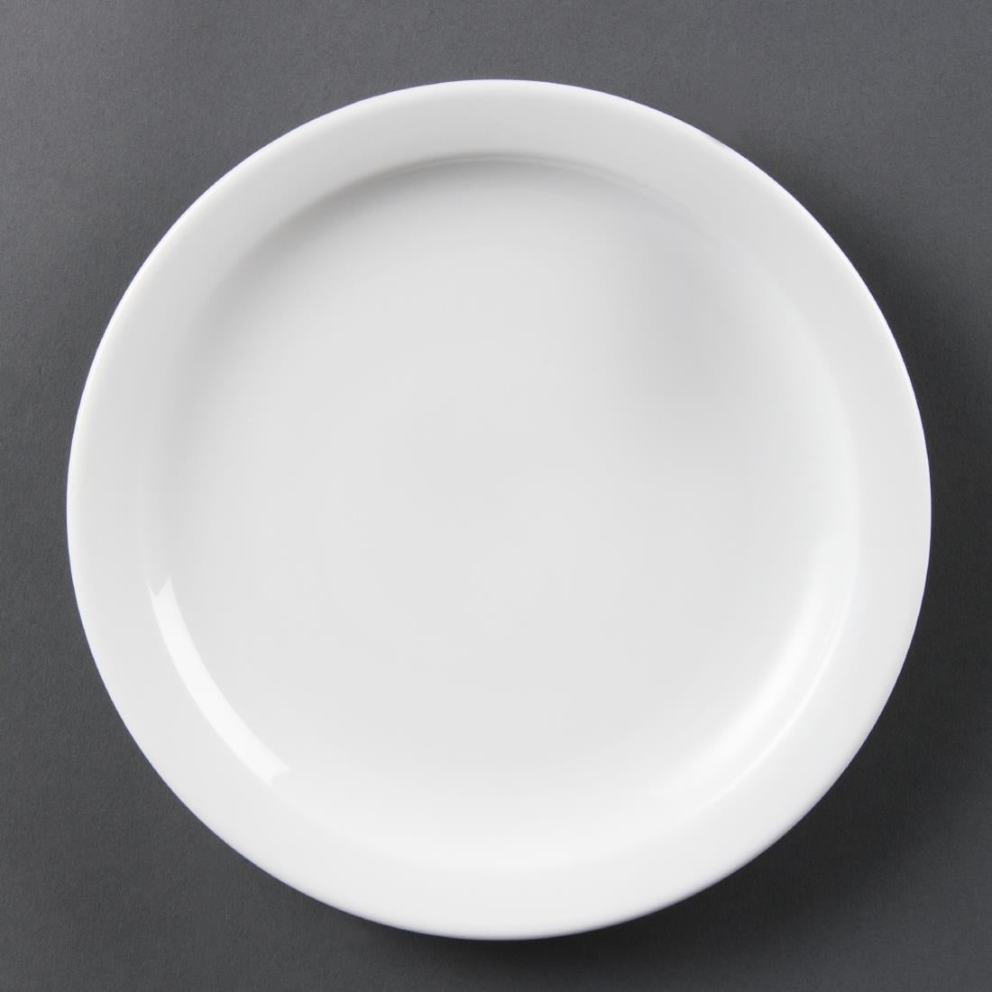 Olympia Whiteware Narrow Rimmed Plate - 200mm (12 Pack) (200(Ø)mm. Pack quantity: 12) • PAS-CB488