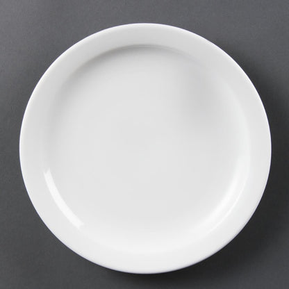 Olympia Whiteware Narrow Rimmed Plate - 200mm (12 Pack) (200(Ø)mm. Pack quantity: 12) • PAS-CB488